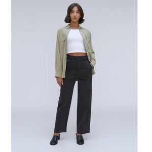 Everlane Womens High Rise Wide Leg Crop Pants
